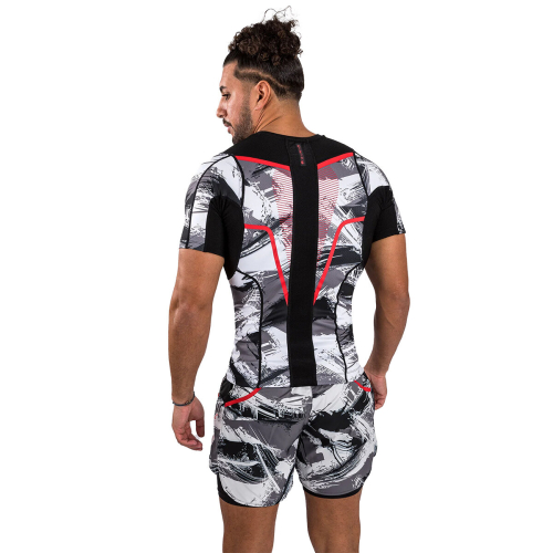 (Large ) VENUM ELECTRON 3.0 MMA SHORT SLEEVE RASHGUARD - CAMO GREY 1