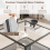 Casart Modern Glass Top Coffee Table Home Square Center Table Accent Sofa Side Table 6