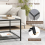Casart Modern Glass Top Coffee Table Home Square Center Table Accent Sofa Side Table 6