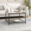 Casart Modern Glass Top Coffee Table Home Square Center Table Accent Sofa Side Table 1