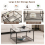 Casart Modern Glass Top Coffee Table Home Square Center Table Accent Sofa Side Table 3