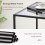 Casart Modern Glass Top Coffee Table Home Square Center Table Accent Sofa Side Table 5