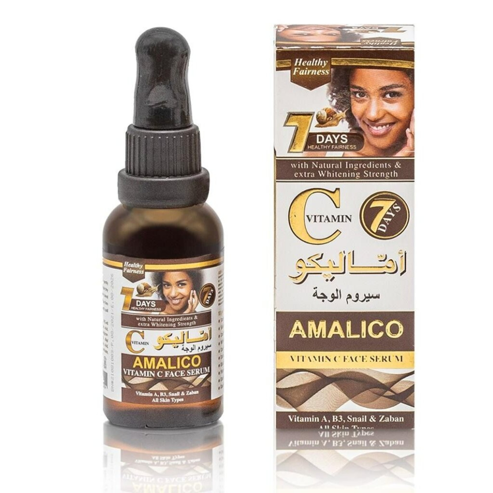 Amalico Vitamin C Face Serum - Brightening and Hydrating Facial Serum With Powerful Antioxidant Benefits 30ml
