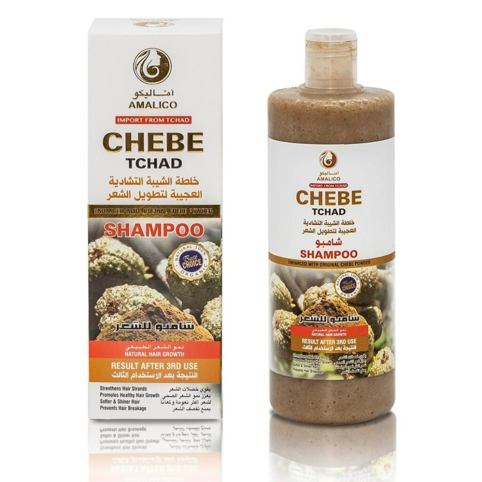 Amalico Shampoo Chebe Tchad for Natural Hair Growth - Promotes Healthy Hair Growth - 500ml
