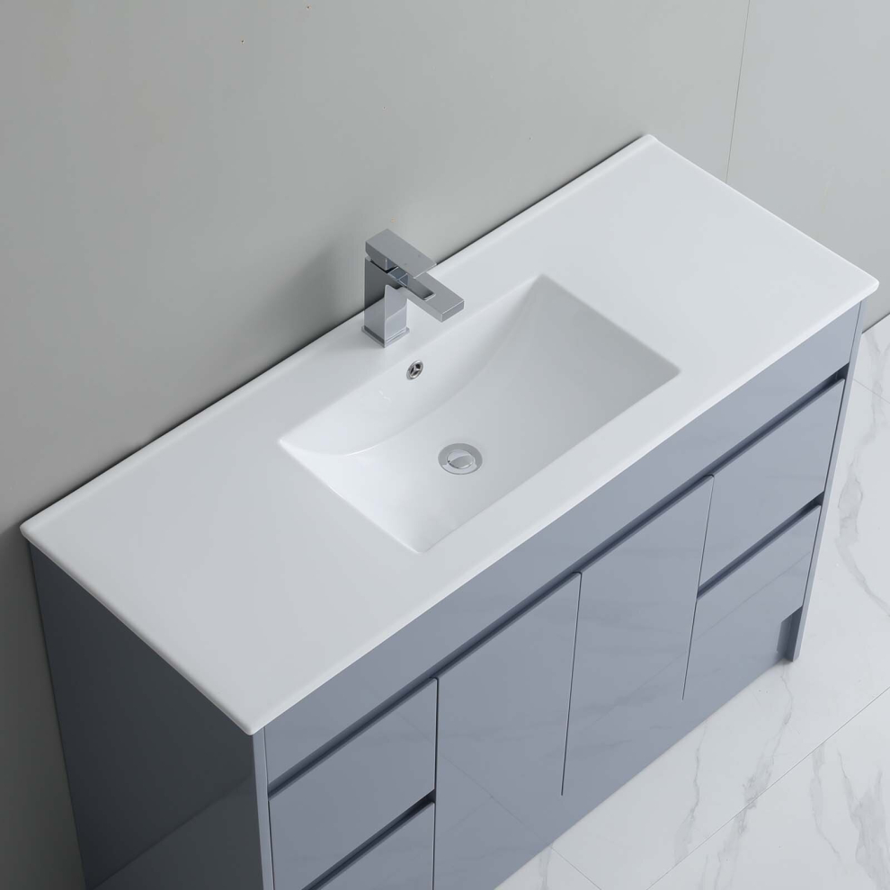 1200mm Bathroom Thin-Edge Inset Basin Sink & Overflow Ceramic Rectangular