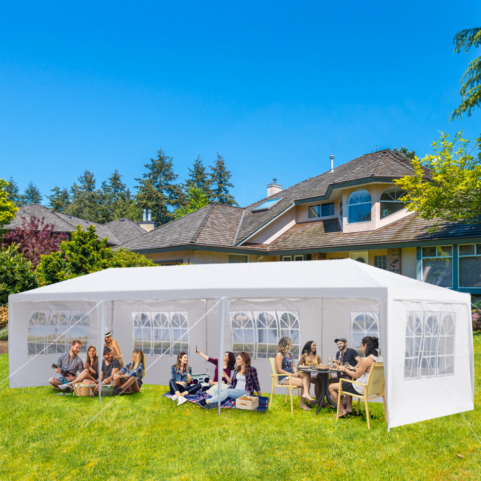 Heavy Duty Gazebo Marquee Canopy Garden Patio Party Tent 3x9M W/ 5 Sides
