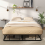 Casart King Size Bed Frame Metal Platform Bed Frame Slat Support 9