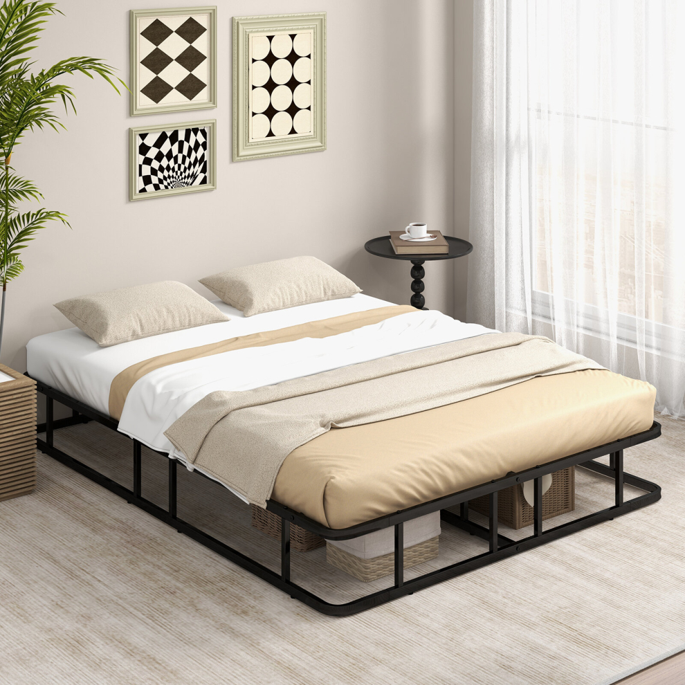 King Size Bed Frame Metal Platform Bed Frame Slat Support