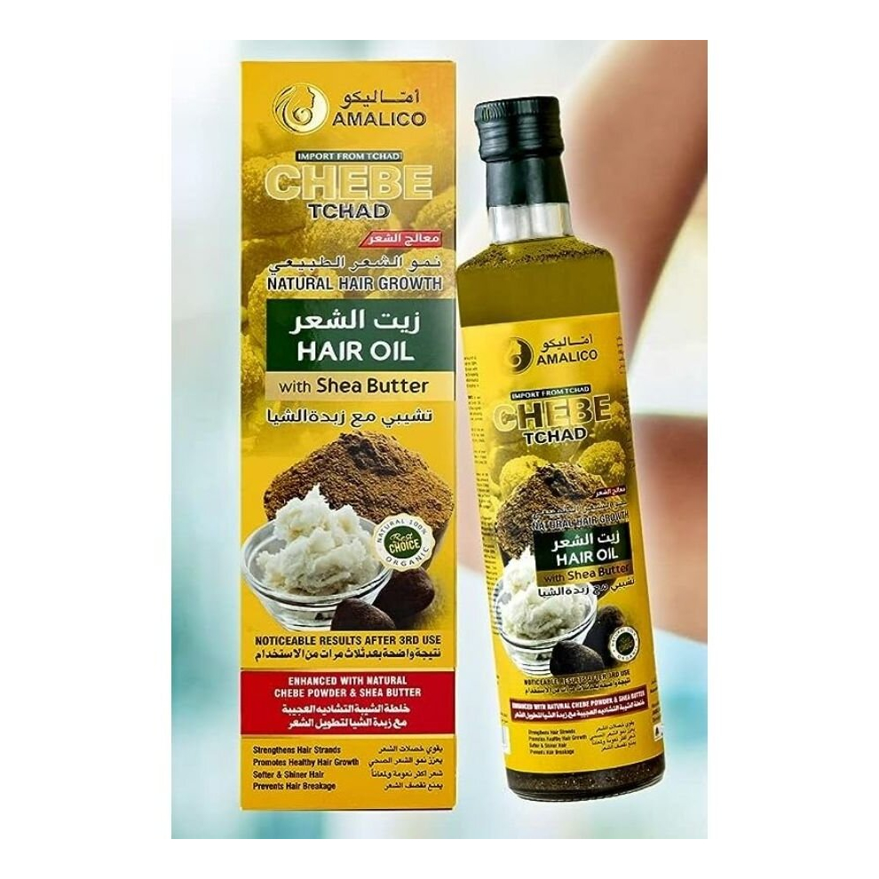 Amalico Chebe Oil for Hair Growth With Shea Butter Ready-to-use Authentic African Chebe Powder - 250ml