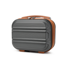 (Grey and Brown, 12 inch) 1, 2 or 4 Pieces ABS Sculpted Horizontal Design Suitcase With TSA Lock