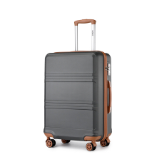 (Grey and Brown, 20 inch) 1, 2 or 4 Pieces ABS Sculpted Horizontal Design Suitcase With TSA Lock