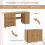 Casart (158 x 50cm) Drop Leaf Sewing Table Foldable Workstation W/ Wheels 4