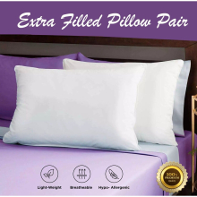 (FIRM DELUXE) Soft Luxury Pillows Stripe Quilted Bed Pillow UK