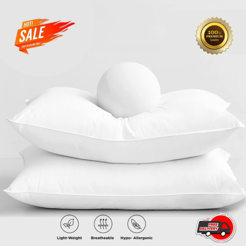 (FIRM DELUXE) Soft Luxury Pillows Stripe Quilted Bed Pillow UK 1