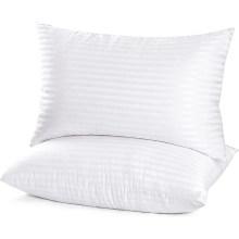 (Stripe Pillow Pair) Hotel Quality Extra Filled Soft Bounce Back Pillow
