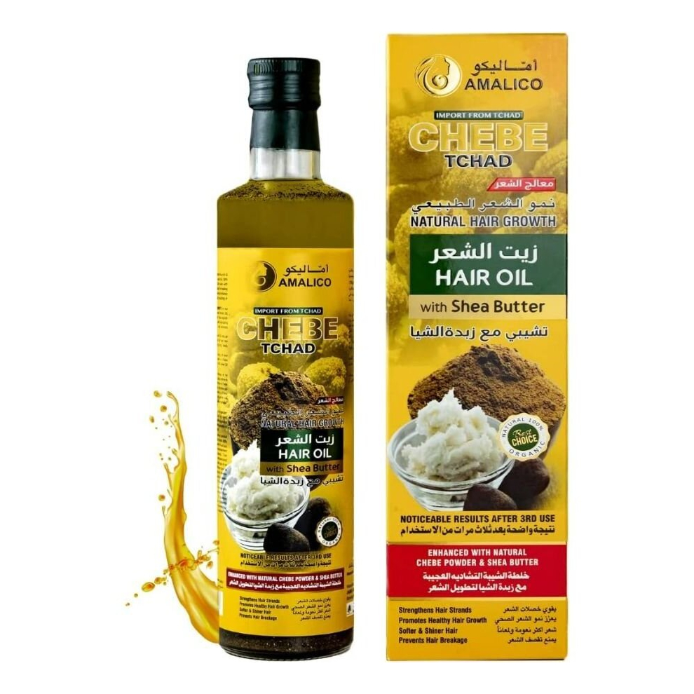 Hair Growth Chebe Oil & Shea Butter - Powerful Combination for Hair Strengthening and Growth - 500ml