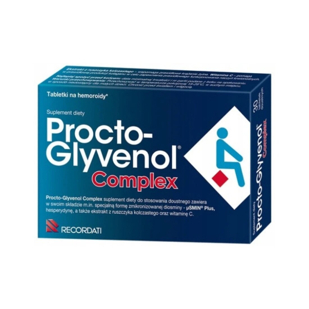 Recordati Procto-Glyvenol Rectal Suppositories Hemorrhoids Treatment 30X Tablets Hemoroidy