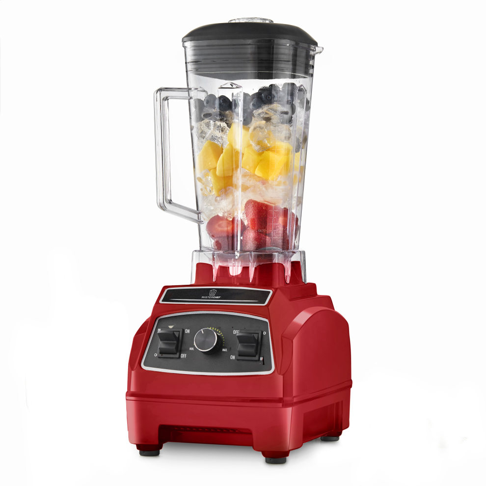 MisterChef Blender Red 2200W Multiple Speed with 2L BPA-Free Jug