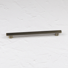 (192mm Handle	) Antique Brushed Brass Ribbed Matt Bar Cup Knob