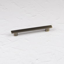 (128mm Handle	) Antique Brushed Brass Ribbed Matt Bar Cup Knob