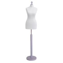 (Female Size 12/14) Female Tailors Dummy White Dressmakers Fashion Students Mannequin Display Bust with A Silver Wood Round Base