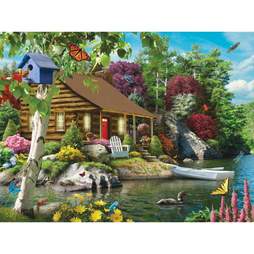 Bits And Pieces - Puzzle Da 500 Pezzi Per Adulti - Cabin On The Lake Puzzle Da 500 Pezzi Di Grandi Dimensioni Progettato Dall'artista Alan Giana-image