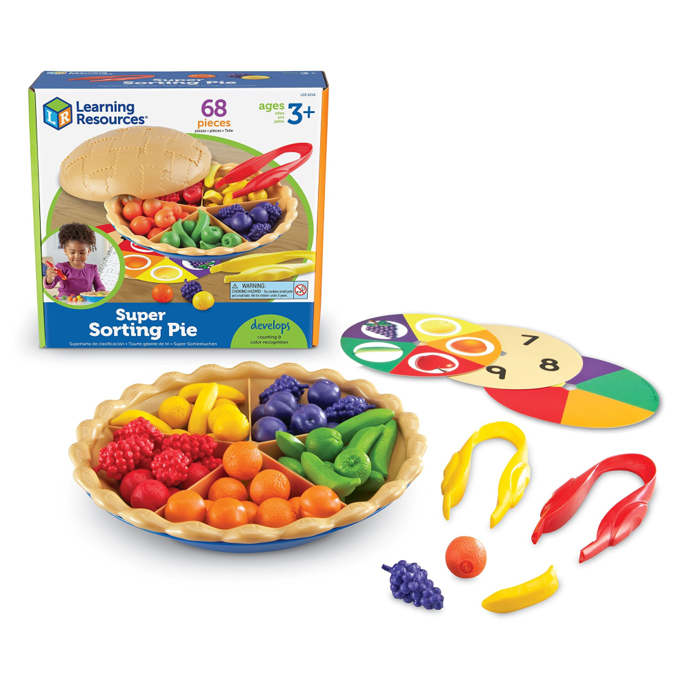 Learning Resources Super Sorting Pie - 68 Pieces, Ages 3+ Toddler Fine Motor Toy, Preschool Learning Games, Develops Counting And Color Recognition,