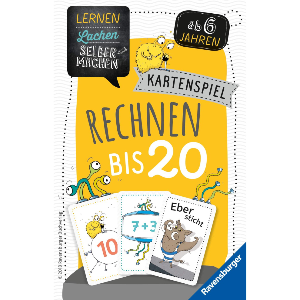 Ravensburger 80349 Learn to Make Your Own Lache: Calculate to 20, Children's Game for 1-5 Players, Educational Game from 6 Years, Mathematics