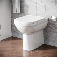 Modern Rimless Back to Wall Comfort Height Toilet with Soft Close Seat White