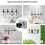 4xSelf Adhesive Wall Mounted Mop Holder Hooks Broom Hanger Spring Clip 5