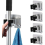 4xSelf Adhesive Wall Mounted Mop Holder Hooks Broom Hanger Spring Clip 1