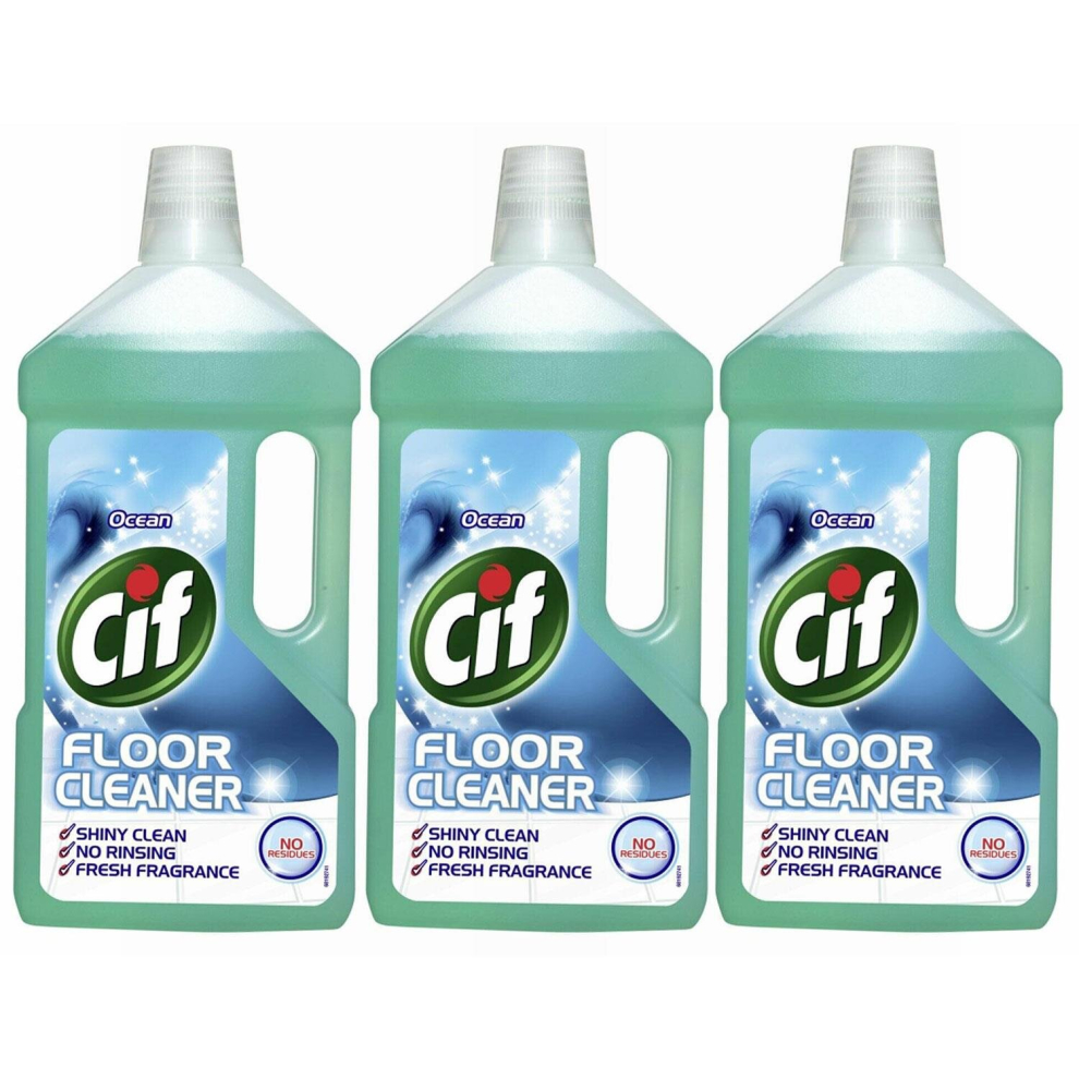 3 Pack Cif No Residues Floor Cleaner Ocean, 950ml