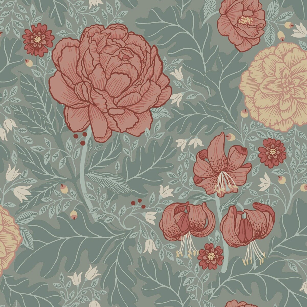 (Green Blue) Ekbacka Camille Floral Wallpaper Galerie 5901638003829