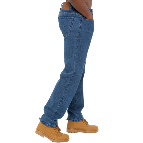 (Blue, 28W/32L) Blue Circle Mens Mid Stonewash Classic Denim Jeans 2