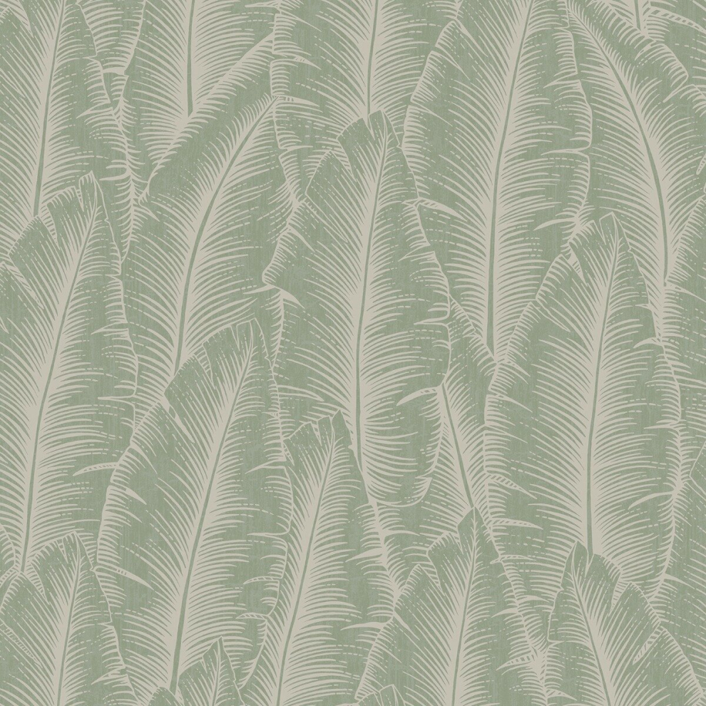Granddeco (Sage) Palmeira Leaf Wallpaper Grandeco