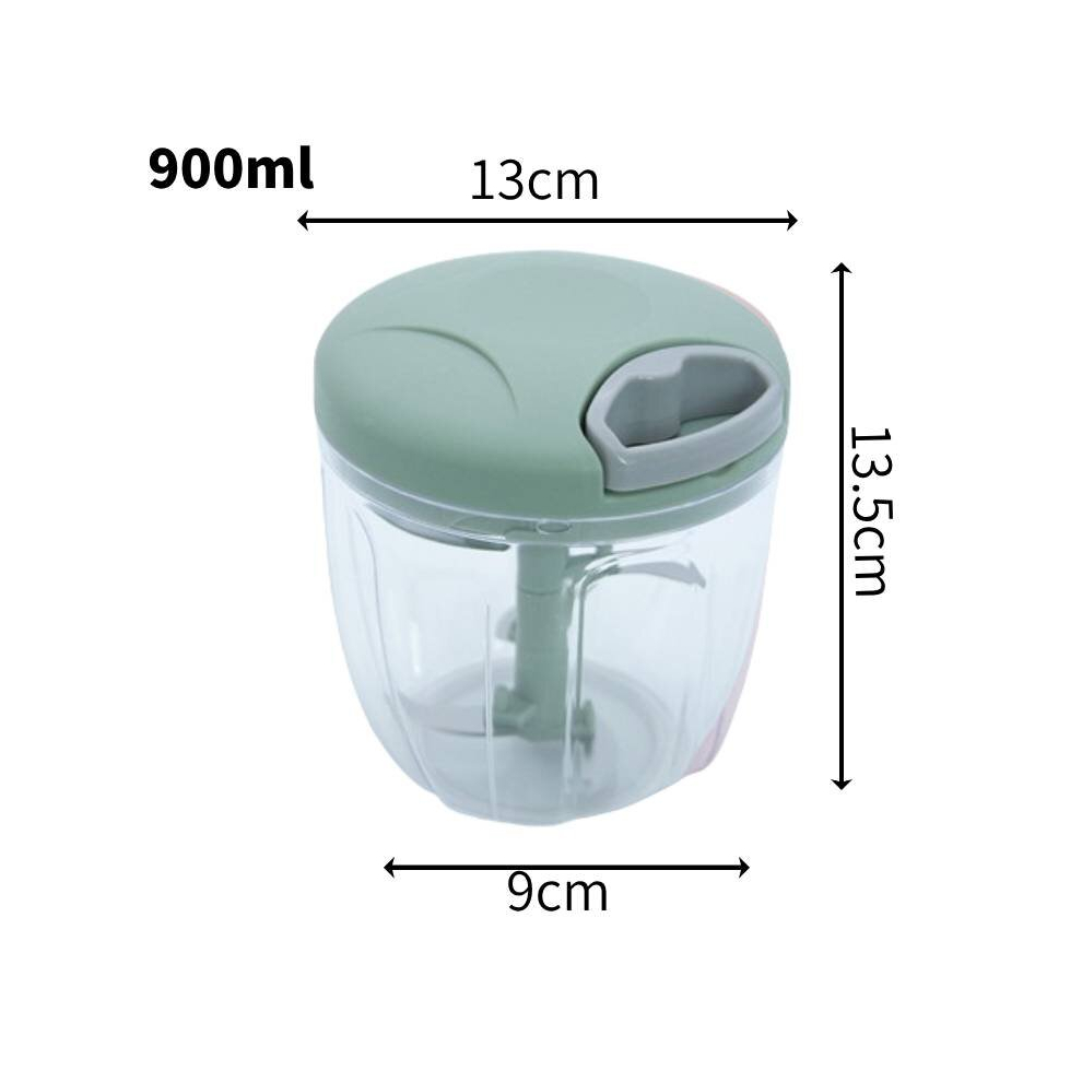 (Green) Manual Chopper Food Pull Cord Pulling Vegetable Slicer Hand Blender Kitchen