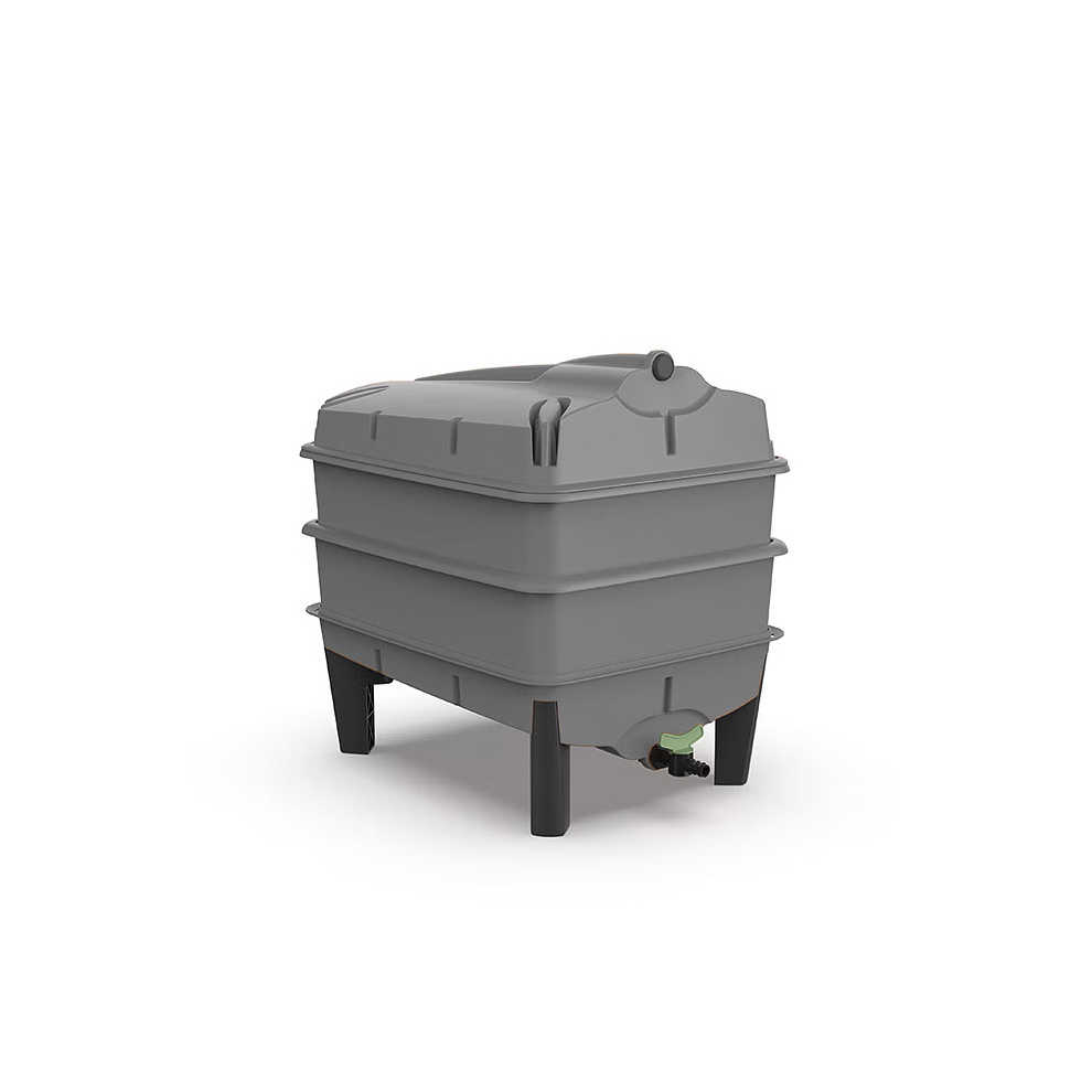 (STONE GREY, 2 TRAY) Wormery, Organic Garden & Kitchen Waste Composting