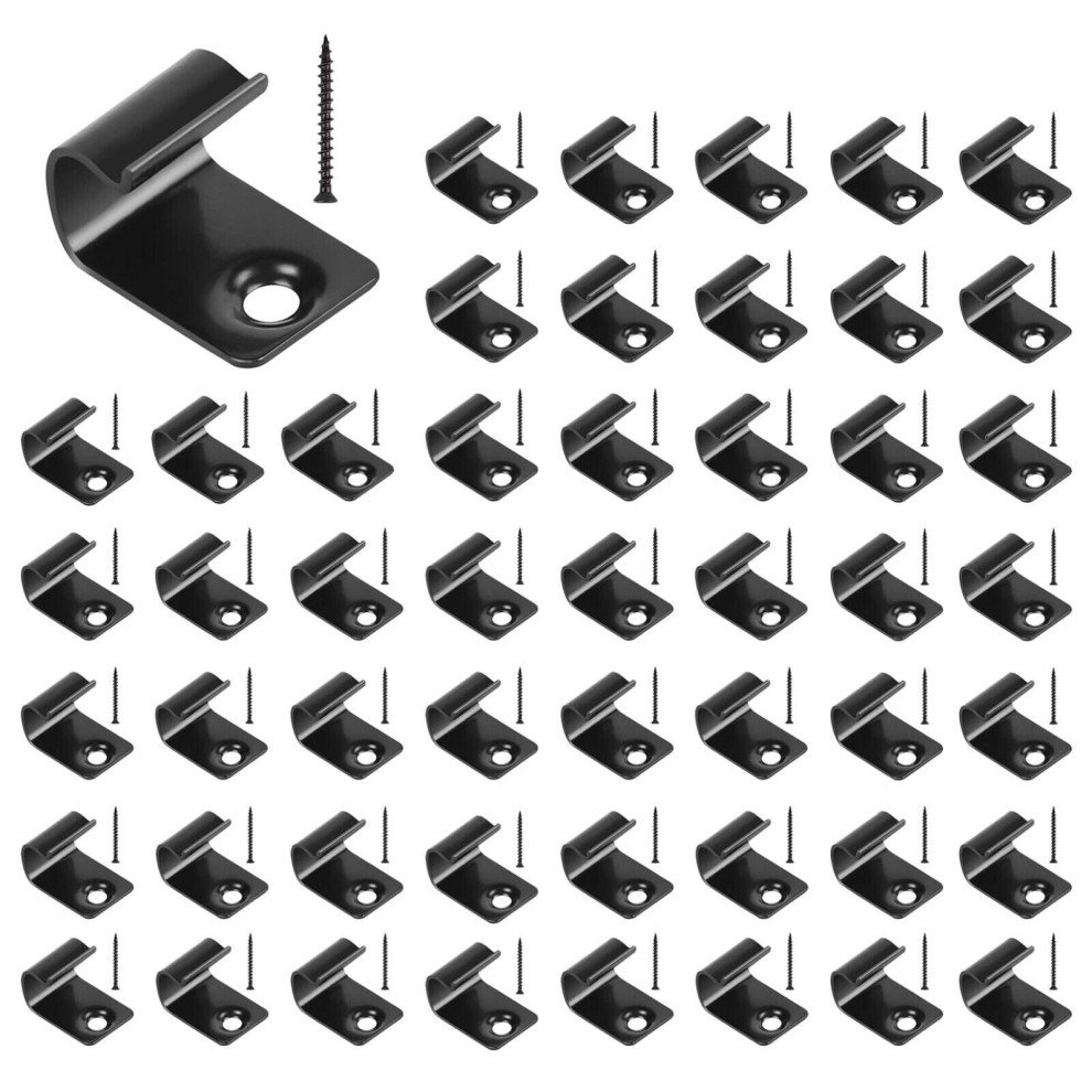 (Stainless Steel Starter Clips) 50pcs Composite Decking Clips 6mm Hidden Fasteners Steel Plastic