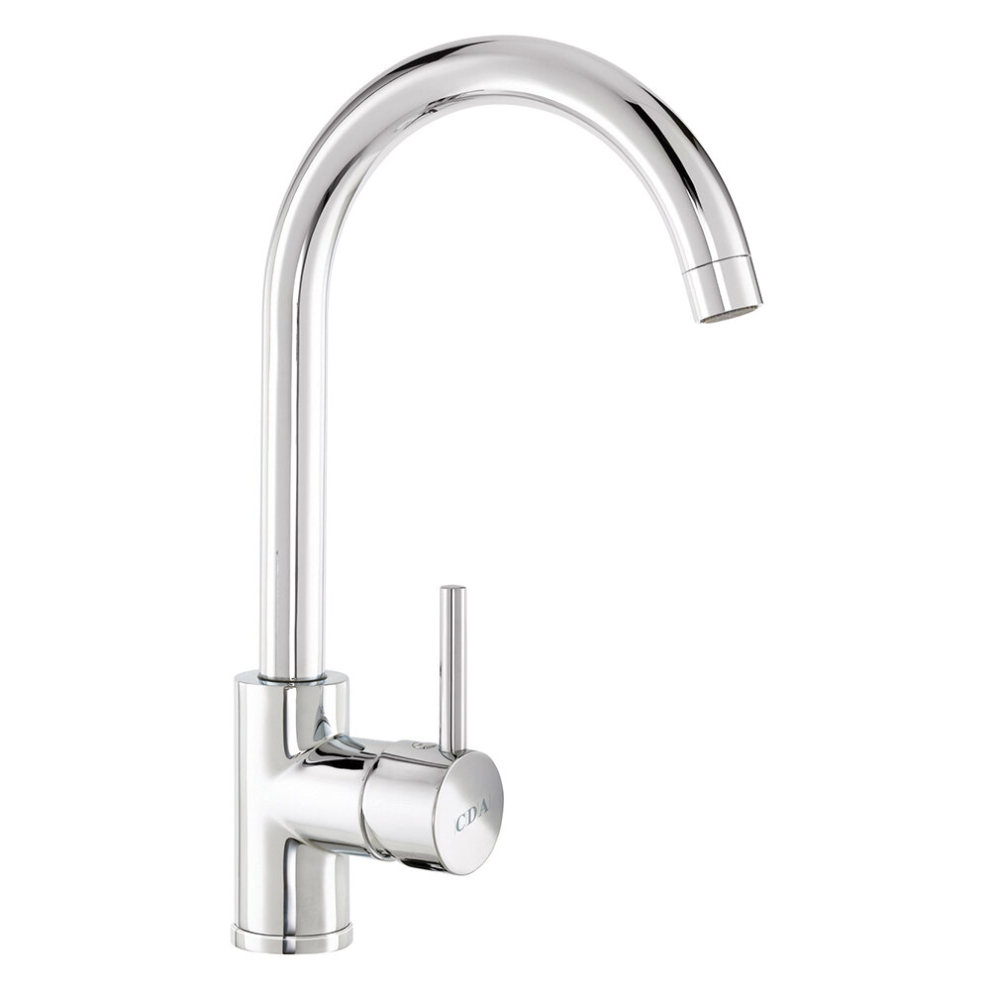 Side Single Lever Tap with Swan Neck Spout Chrome - TC57CH of CDA