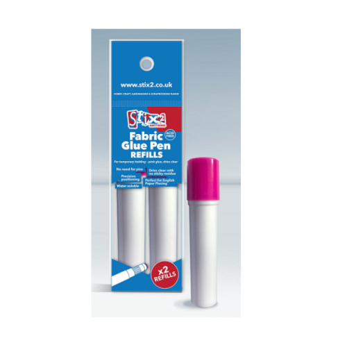 Stix2 Fabric Glue Refills Dries Clear Water Soluble Applique