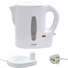 1 Litre White 900w Electric Cordless Kitchen Kettle Caravan Travel Hot Water Jug - Overheat Thermostat EK001 [Energy Class A]