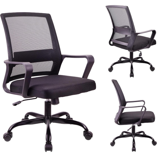 Adjustable Office Chair Ergonomic Mesh 360° Swivel Lumbar Support