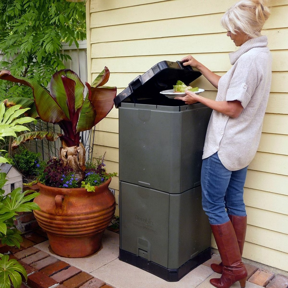Aerobin (200 Litre (Grey)) - Hot Compost Bin - Kitchen & Garden Waste Grey