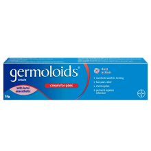 Germoloids Hemorrhoid Piles Cream Anaesthetic to Numb the Pain  55g