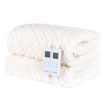 (Super King) LIVIVO Teddy Fleece Electric Blanket Luxuriously Plush Throw