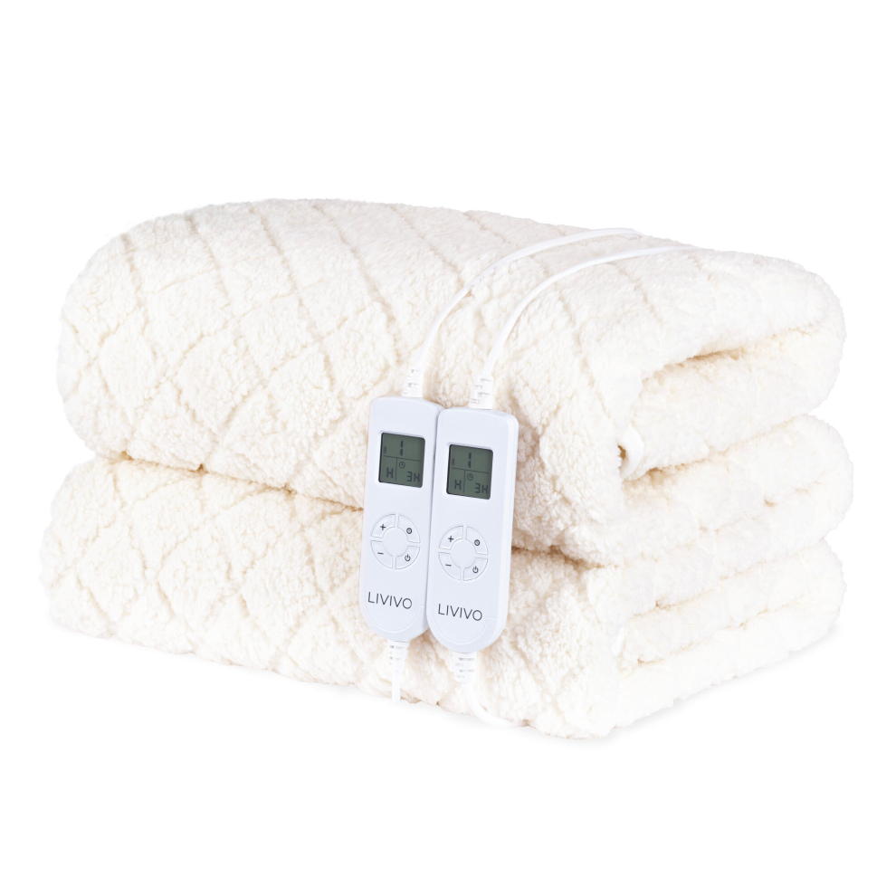 Livivo (Super King) Teddy Fleece Electric Blanket Luxuriously Plush Throw