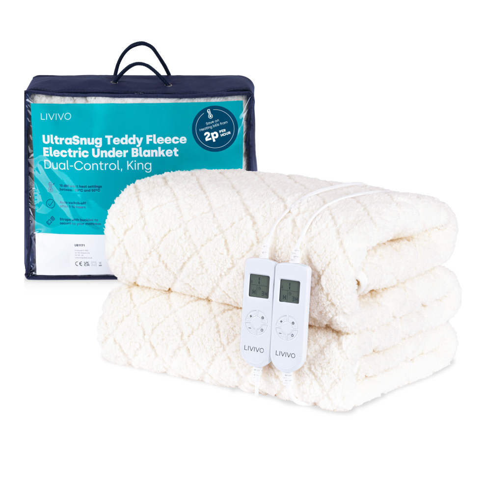 (KIng) LIVIVO Teddy Fleece Electric Blanket Luxuriously Plush Throw-image-OPC-PDCKC95-NEW