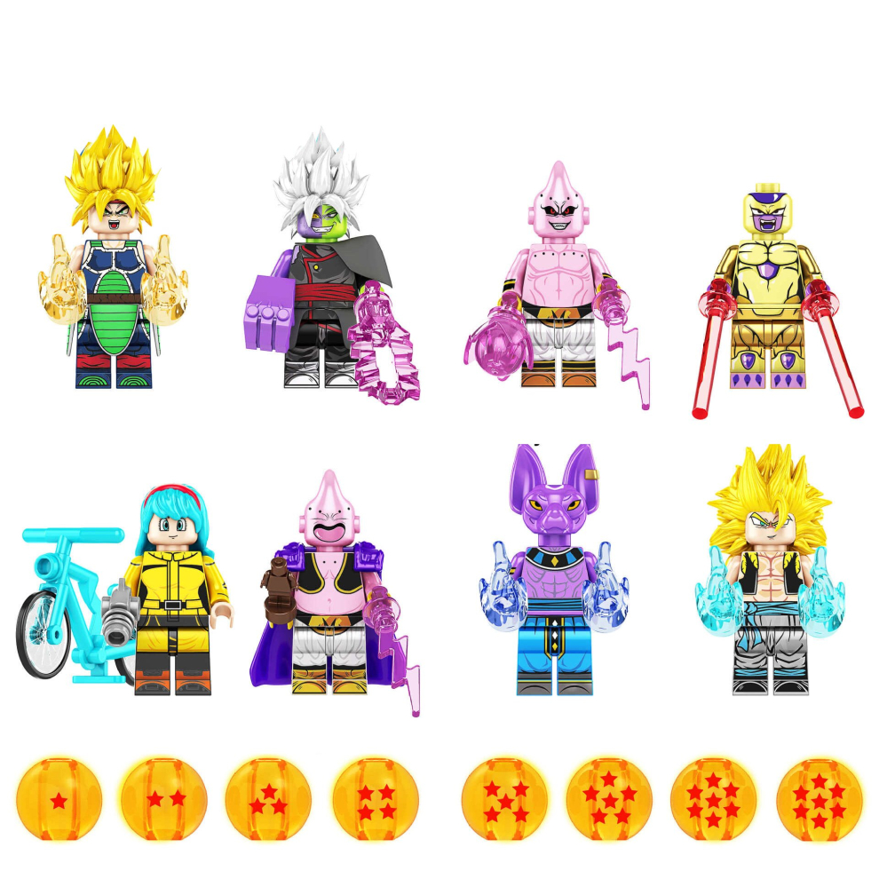 (Style B 8pcs) 16pcs Anime Dragon Ball Toys Children's Toys Mini Figures Fit Lego