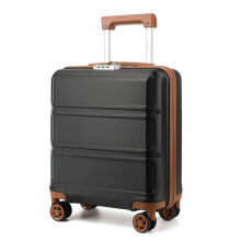 (Black/Brown) 16 Inch ABS Hard Shell Suitcase Cabin Luggage With TSA Lock Children Or Adult Suitcase