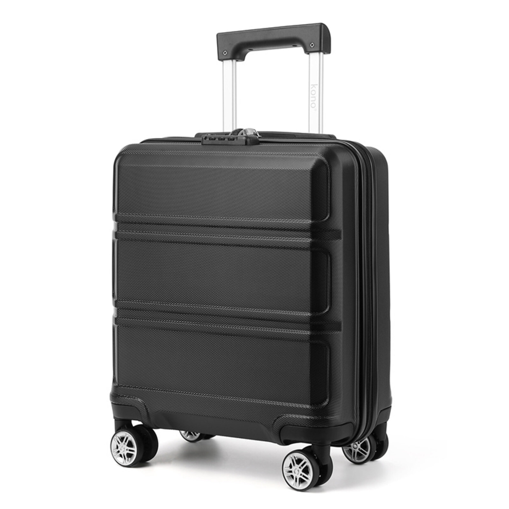 (Black) 16 Inch ABS Hard Shell Suitcase Cabin Luggage With TSA Lock Children Or Adult Suitcase